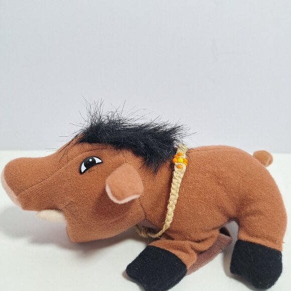 Lion King Pumba Plush Finger Puppet Orange Beaded Collar - Picture 2 of 11
